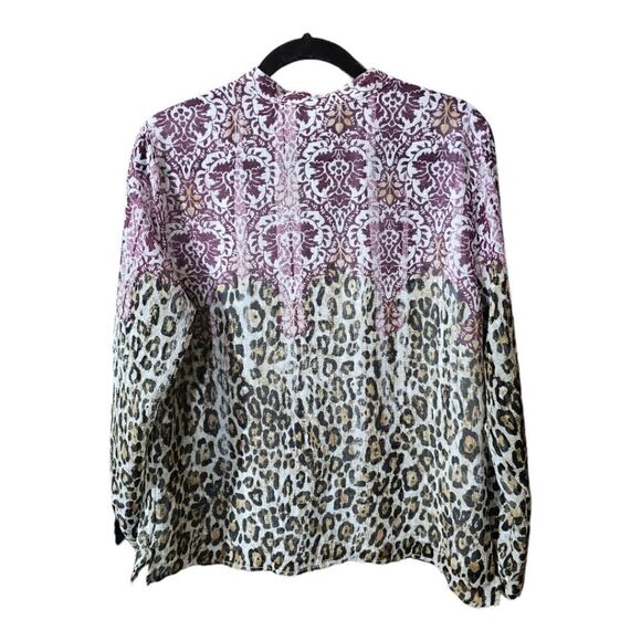 ALFRED DUNNER Floral & Leopard Top - Size 14 Petite - Picture 2 of 5